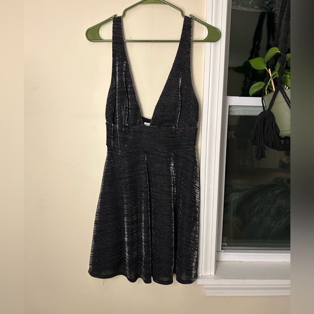Urban Outfitters Black Shimmer Mini Dress